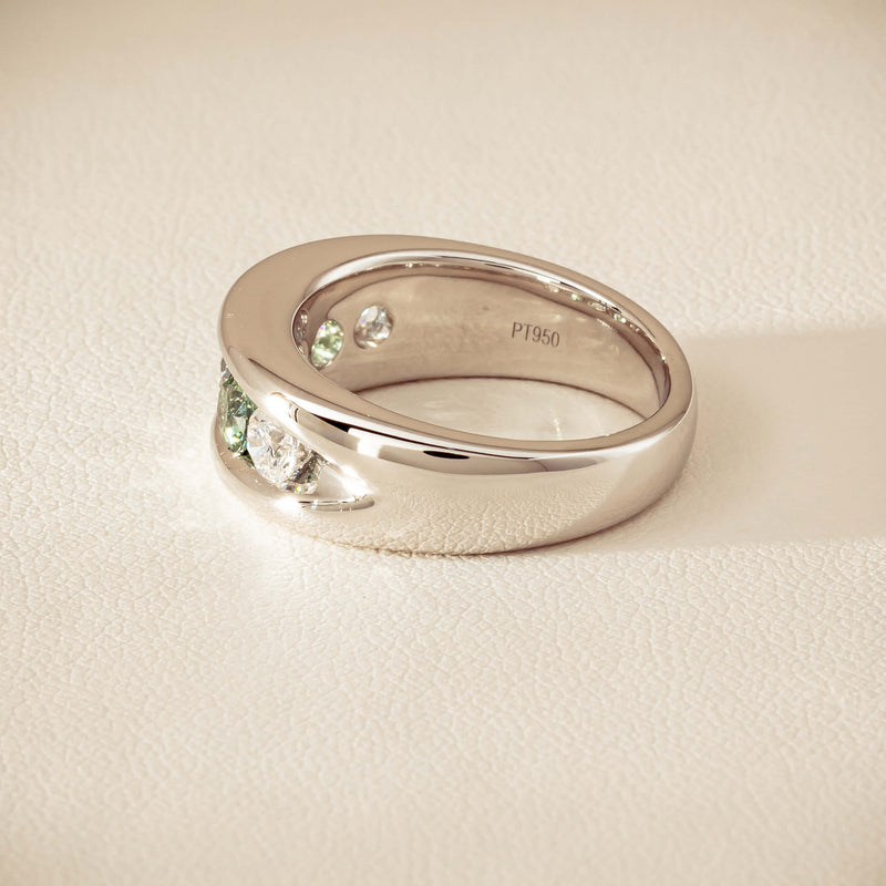 Platinum Green Sapphire & Diamond Eugenie Ring - Ring - Walker & Hall