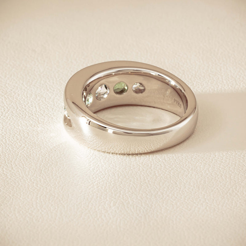 Platinum Green Sapphire & Diamond Eugenie Ring - Ring - Walker & Hall