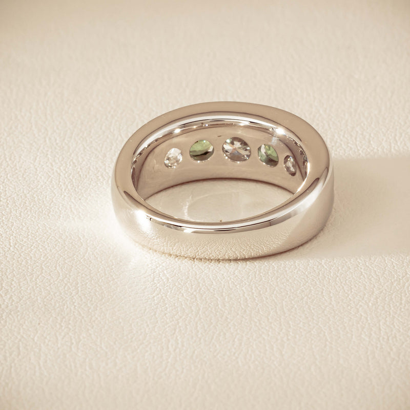Platinum Green Sapphire & Diamond Eugenie Ring - Ring - Walker & Hall