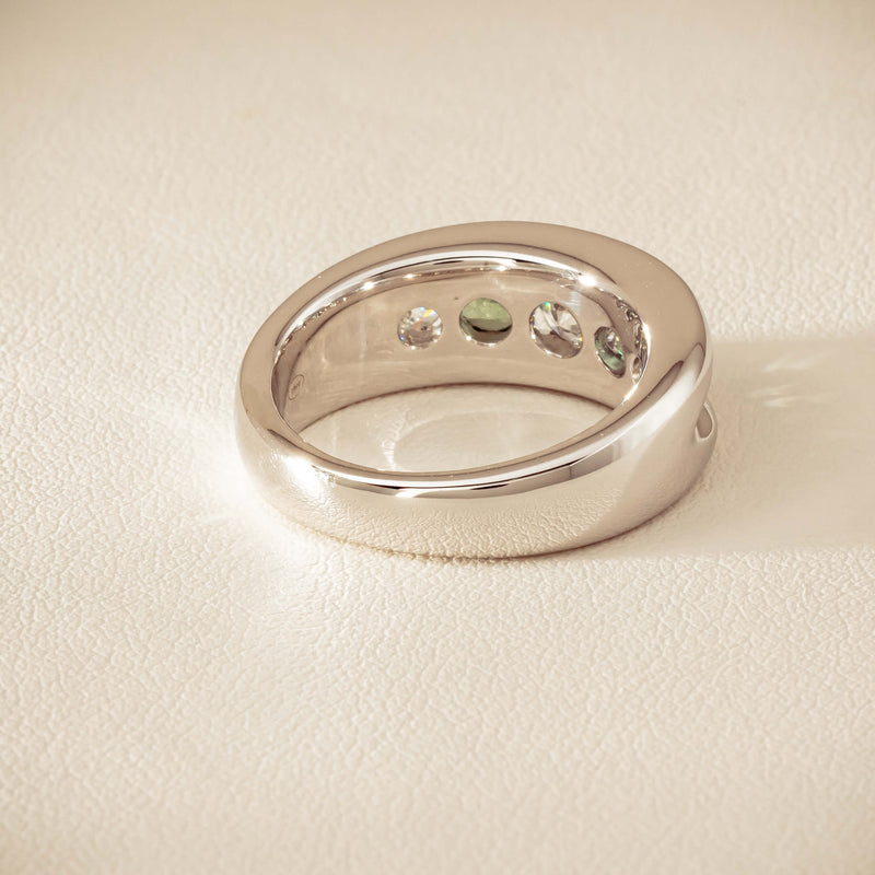 Platinum Green Sapphire & Diamond Eugenie Ring - Ring - Walker & Hall