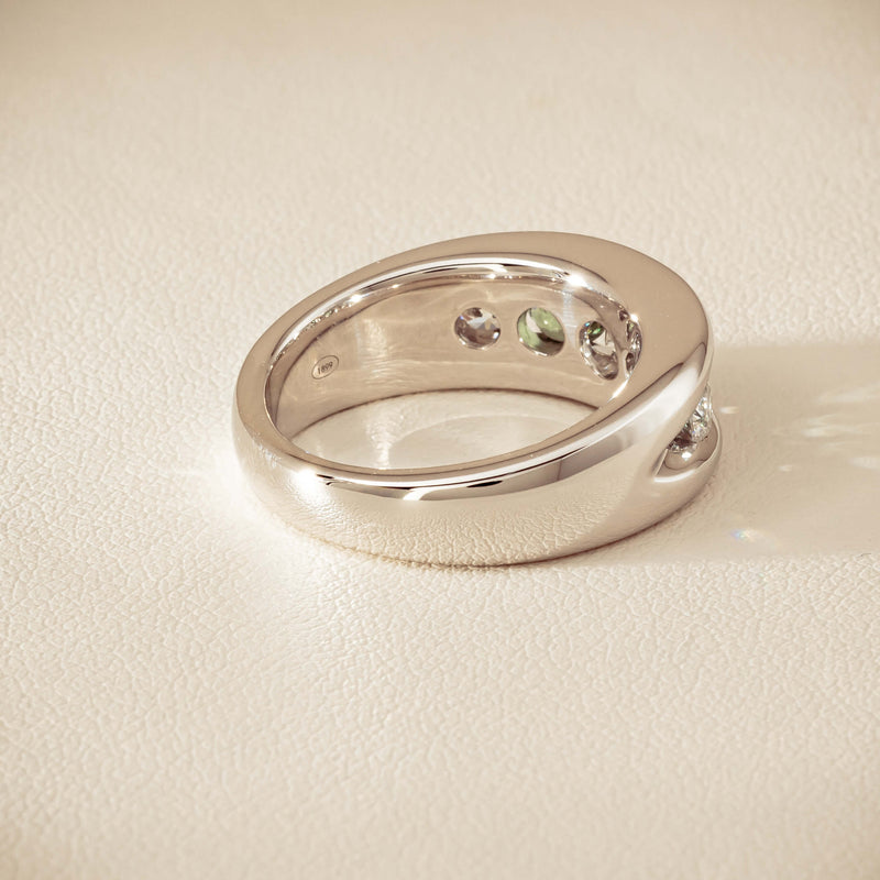 Platinum Green Sapphire & Diamond Eugenie Ring - Ring - Walker & Hall