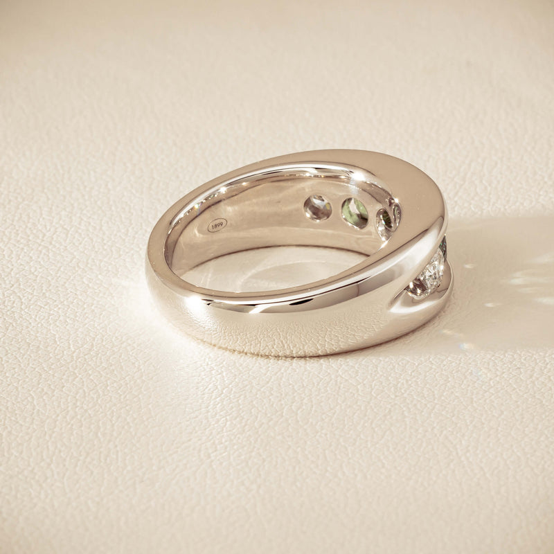 Platinum Green Sapphire & Diamond Eugenie Ring - Ring - Walker & Hall