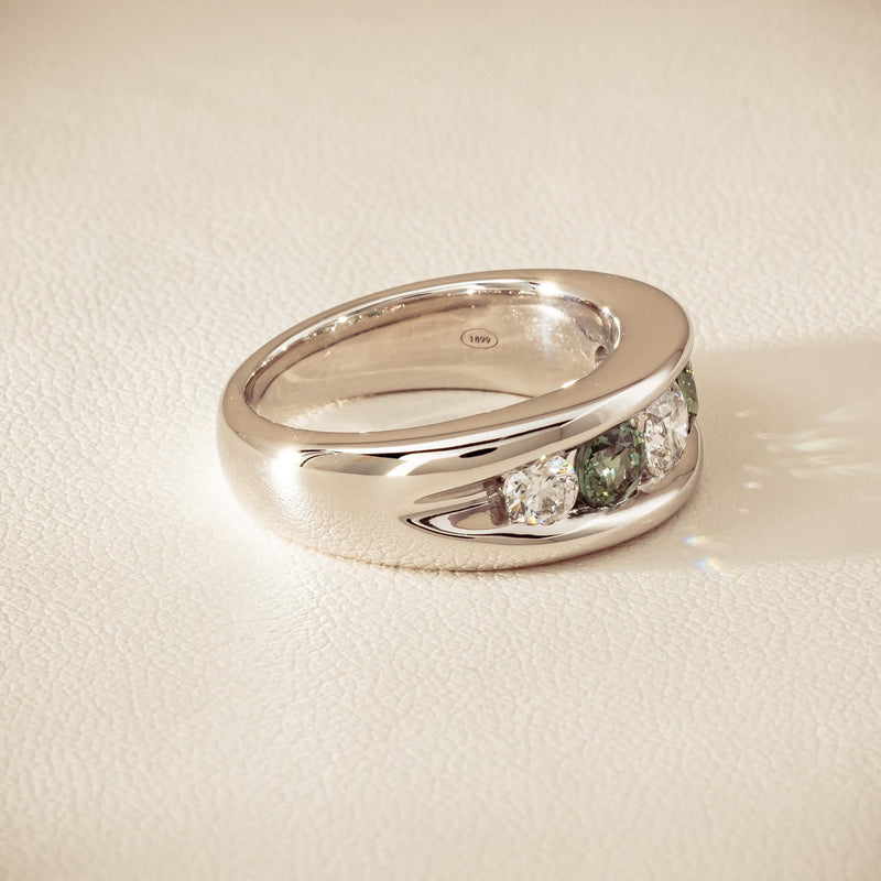 Platinum Green Sapphire & Diamond Eugenie Ring - Ring - Walker & Hall