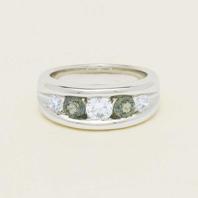 Platinum Green Sapphire & Diamond Eugenie Ring - Ring - Walker & Hall