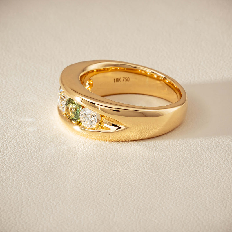 18ct Yellow Gold Green Sapphire & Diamond Eugenie Ring - Ring - Walker & Hall
