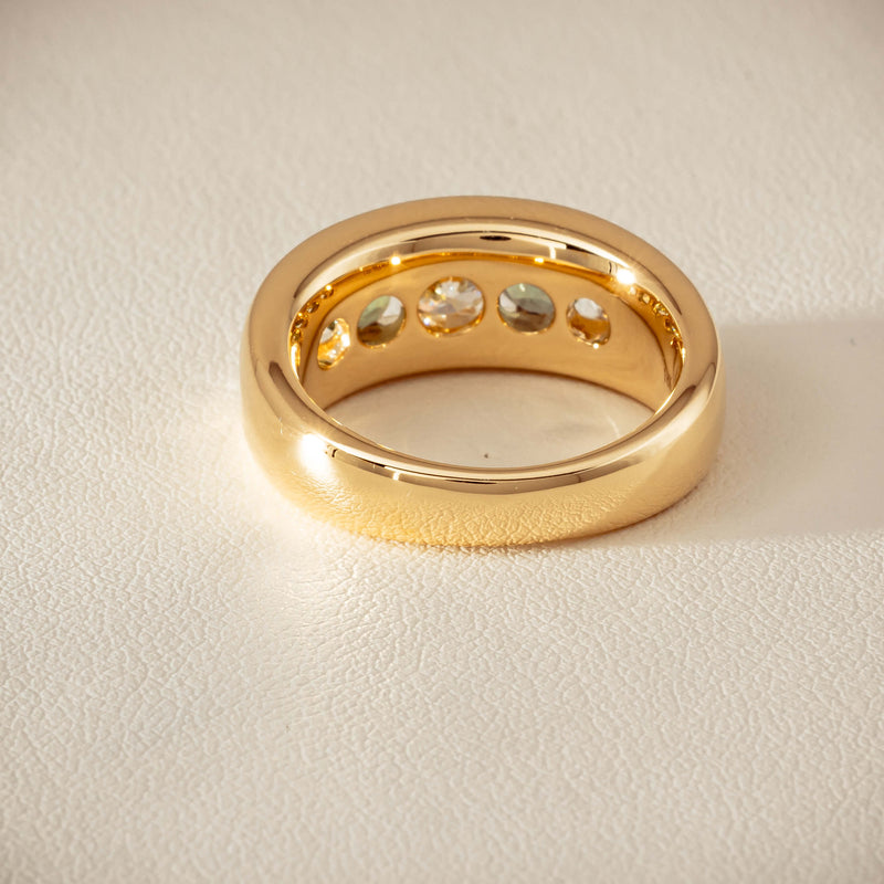 18ct Yellow Gold Green Sapphire & Diamond Eugenie Ring - Ring - Walker & Hall