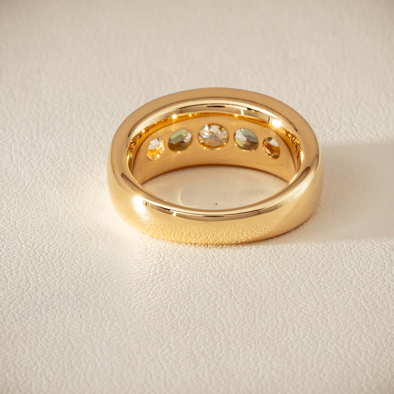 18ct Yellow Gold Green Sapphire & Diamond Eugenie Ring - Ring - Walker & Hall