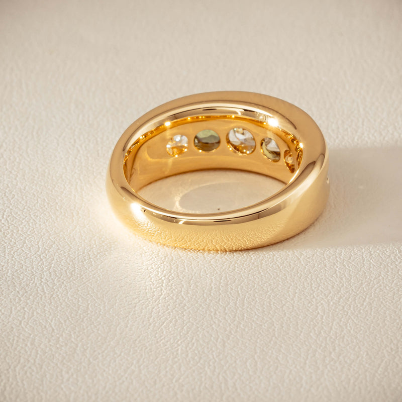 18ct Yellow Gold Green Sapphire & Diamond Eugenie Ring - Ring - Walker & Hall