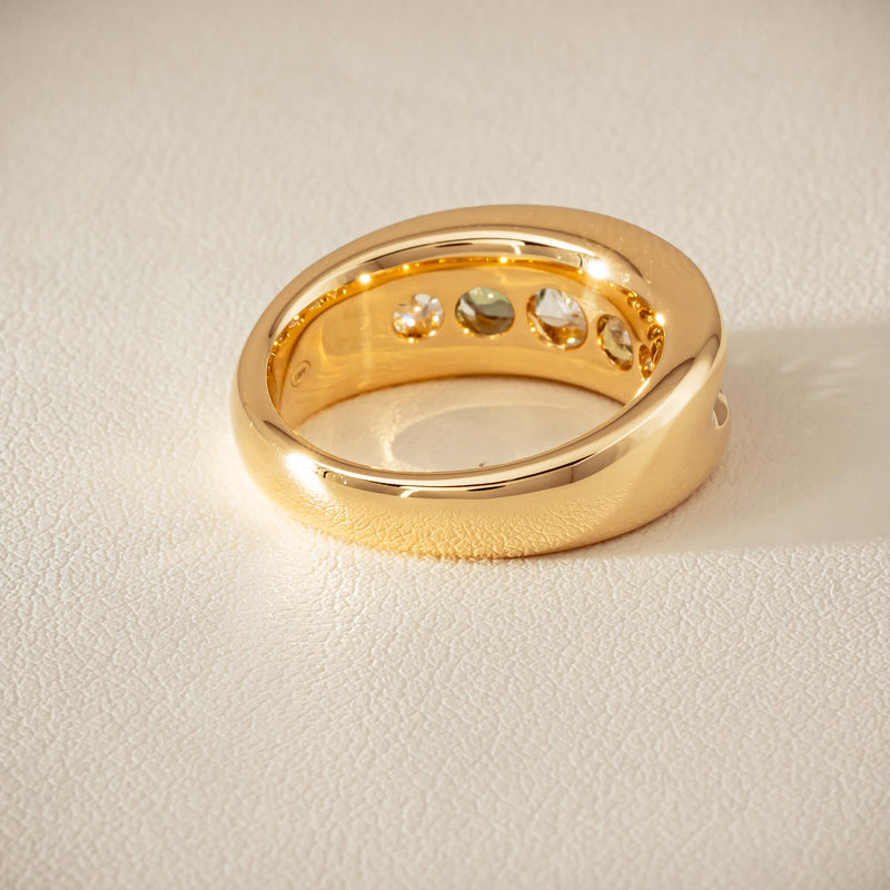 18ct Yellow Gold Green Sapphire & Diamond Eugenie Ring - Ring - Walker & Hall