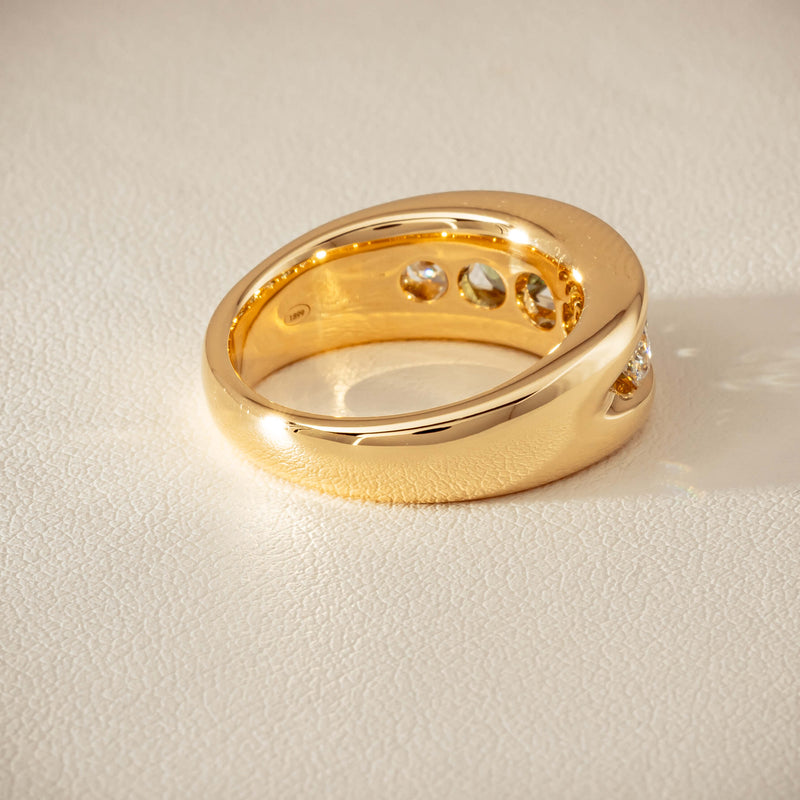 18ct Yellow Gold Green Sapphire & Diamond Eugenie Ring - Ring - Walker & Hall