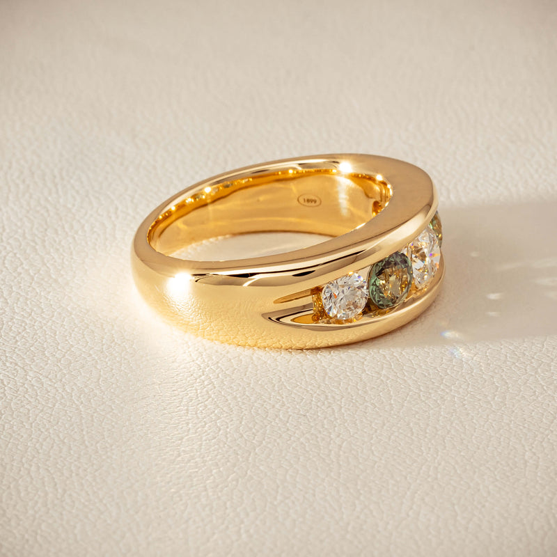 18ct Yellow Gold Green Sapphire & Diamond Eugenie Ring - Ring - Walker & Hall
