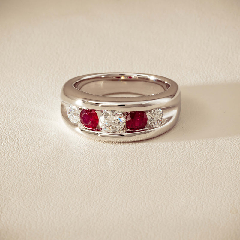 Platinum Ruby & Diamond Eugenie Ring - Ring - Walker & Hall