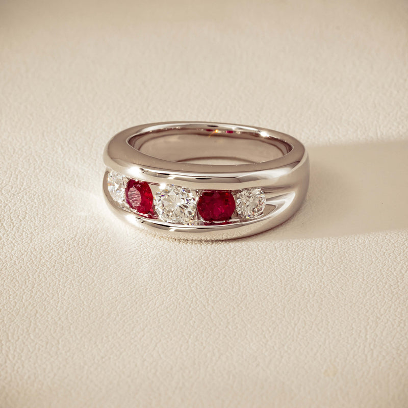 Platinum Ruby & Diamond Eugenie Ring - Ring - Walker & Hall