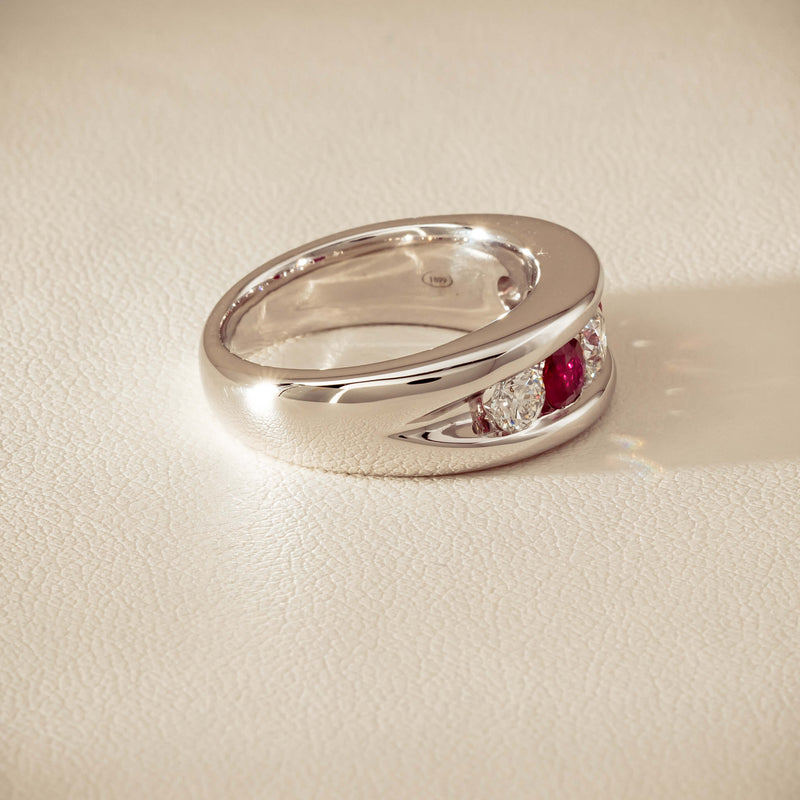 Platinum Ruby & Diamond Eugenie Ring - Ring - Walker & Hall