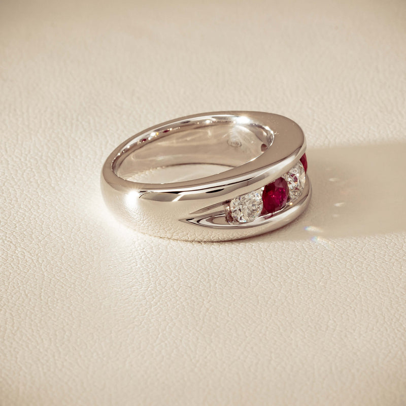 Platinum Ruby & Diamond Eugenie Ring - Ring - Walker & Hall