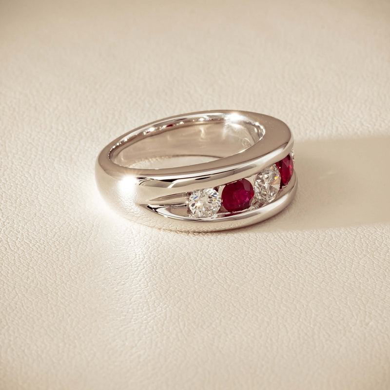 Platinum Ruby & Diamond Eugenie Ring - Ring - Walker & Hall
