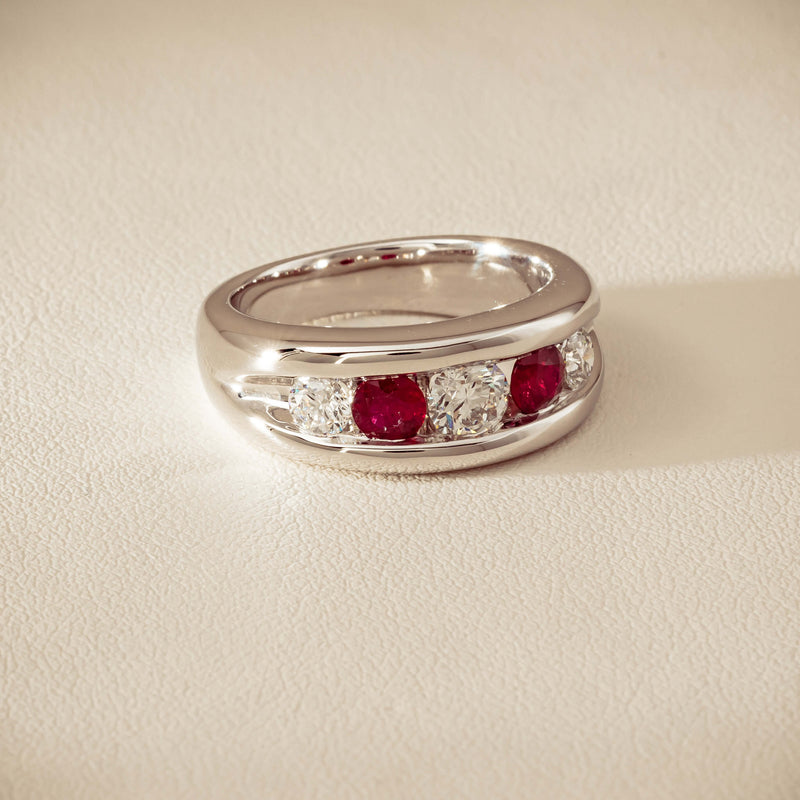 Platinum Ruby & Diamond Eugenie Ring - Ring - Walker & Hall