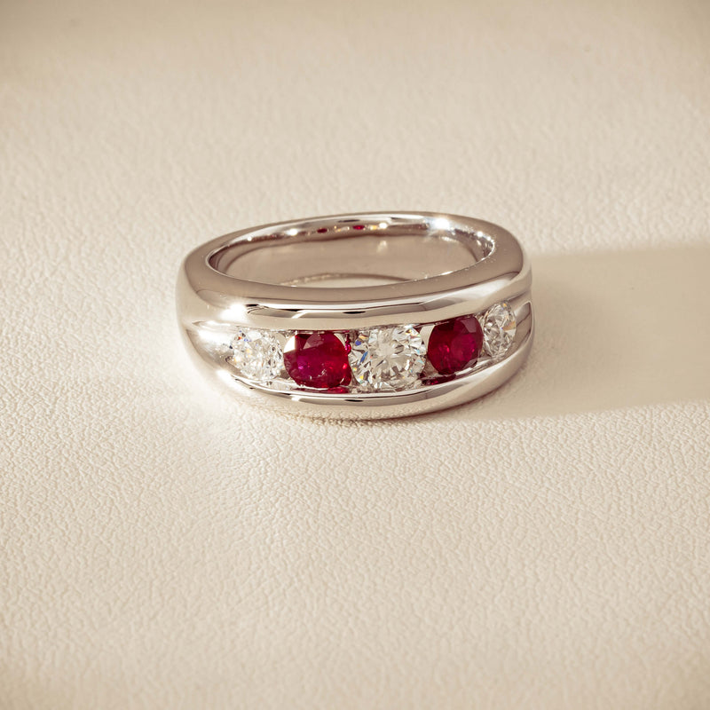 Platinum Ruby & Diamond Eugenie Ring - Ring - Walker & Hall