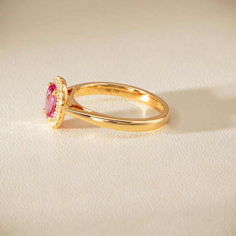 18ct Yellow Gold 1.02ct Pink Sapphire & Diamond Nina Ring - Ring - Walker & Hall