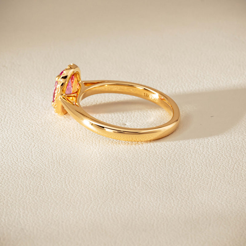 18ct Yellow Gold 1.02ct Pink Sapphire & Diamond Nina Ring - Ring - Walker & Hall