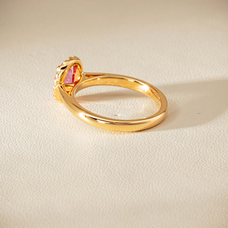 18ct Yellow Gold 1.02ct Pink Sapphire & Diamond Nina Ring - Ring - Walker & Hall