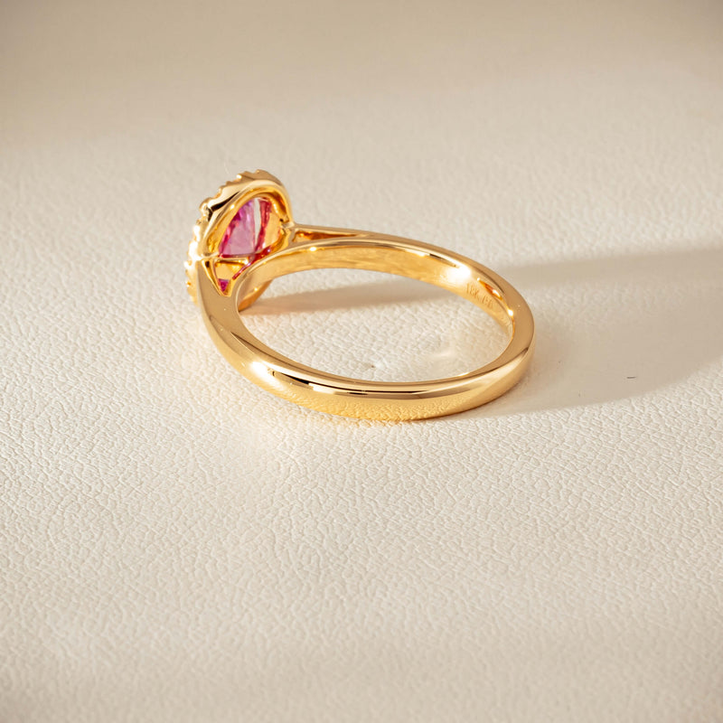 18ct Yellow Gold 1.02ct Pink Sapphire & Diamond Nina Ring - Ring - Walker & Hall