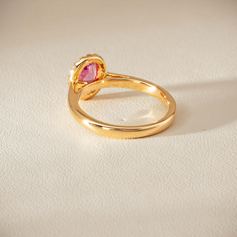 18ct Yellow Gold 1.02ct Pink Sapphire & Diamond Nina Ring - Ring - Walker & Hall