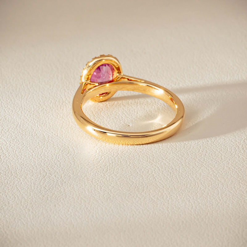 18ct Yellow Gold 1.02ct Pink Sapphire & Diamond Nina Ring - Ring - Walker & Hall