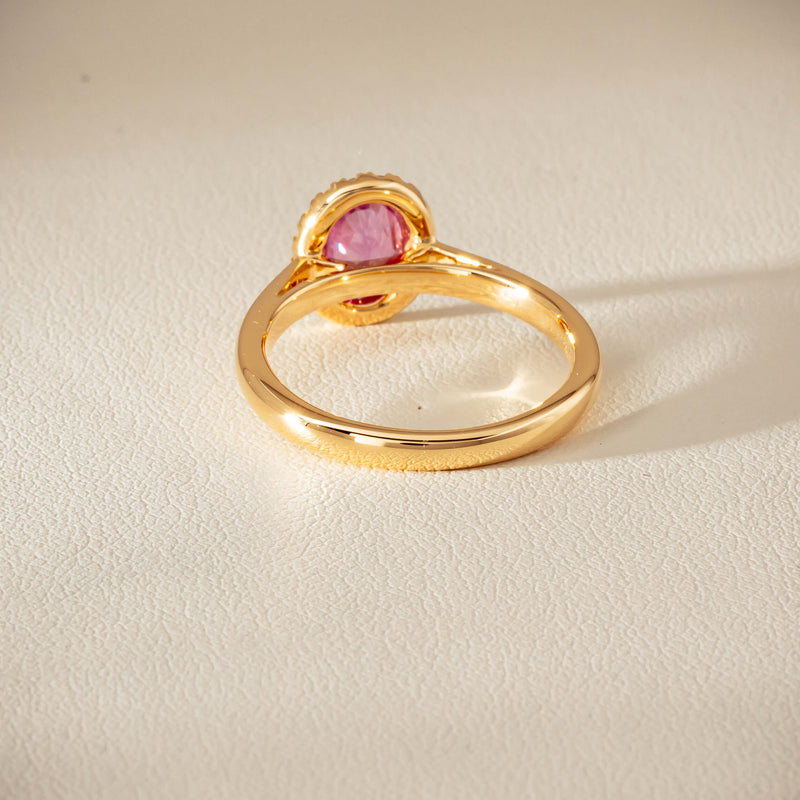 18ct Yellow Gold 1.02ct Pink Sapphire & Diamond Nina Ring - Ring - Walker & Hall