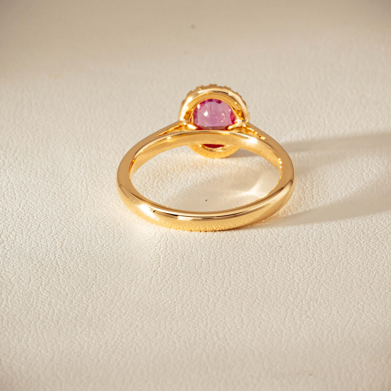 18ct Yellow Gold 1.02ct Pink Sapphire & Diamond Nina Ring - Ring - Walker & Hall