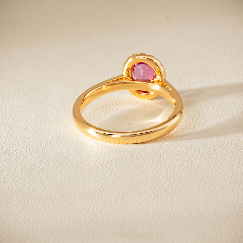 18ct Yellow Gold 1.02ct Pink Sapphire & Diamond Nina Ring - Ring - Walker & Hall