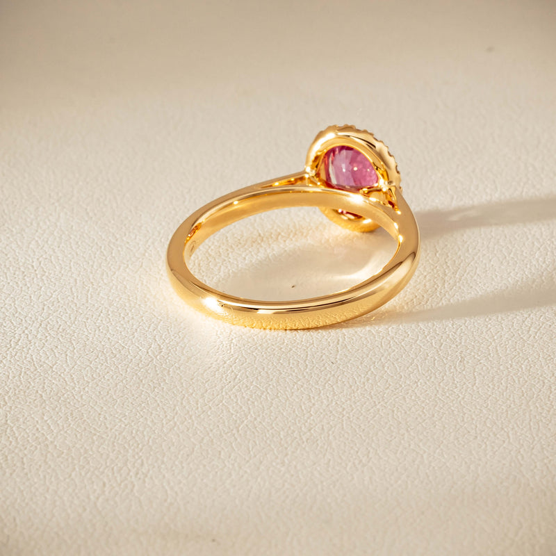 18ct Yellow Gold 1.02ct Pink Sapphire & Diamond Nina Ring - Ring - Walker & Hall