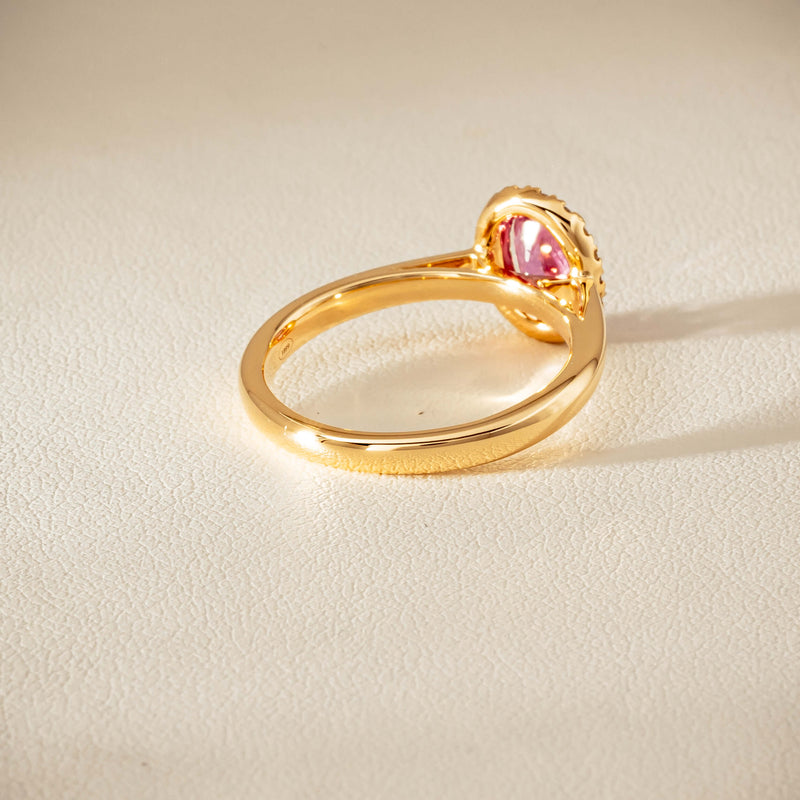 18ct Yellow Gold 1.02ct Pink Sapphire & Diamond Nina Ring - Ring - Walker & Hall
