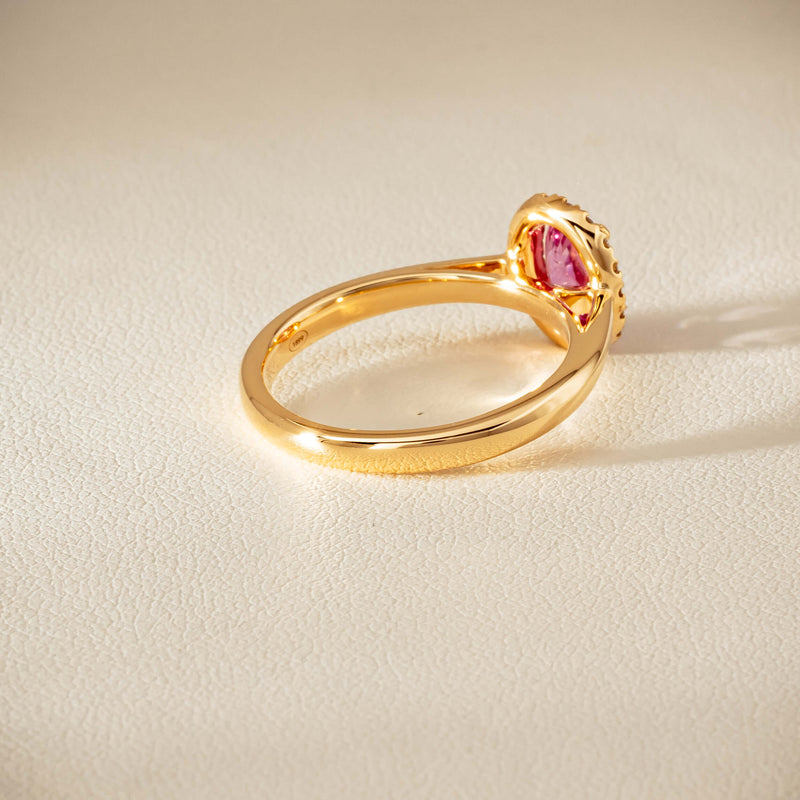 18ct Yellow Gold 1.02ct Pink Sapphire & Diamond Nina Ring - Ring - Walker & Hall