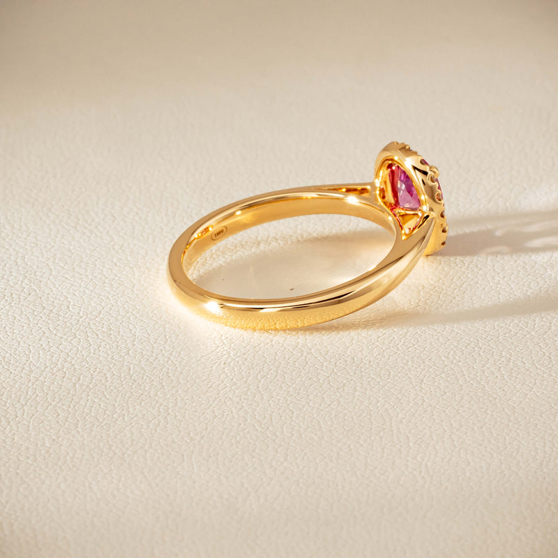 18ct Yellow Gold 1.02ct Pink Sapphire & Diamond Nina Ring - Ring - Walker & Hall
