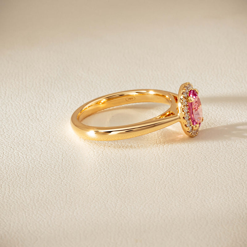 18ct Yellow Gold 1.02ct Pink Sapphire & Diamond Nina Ring - Ring - Walker & Hall