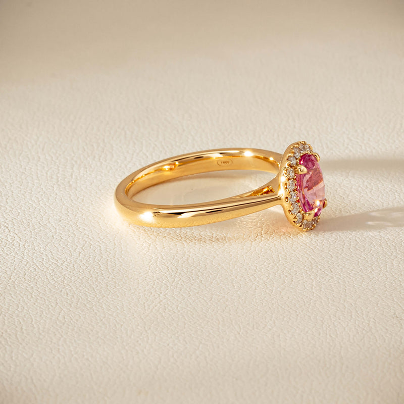 18ct Yellow Gold 1.02ct Pink Sapphire & Diamond Nina Ring - Ring - Walker & Hall