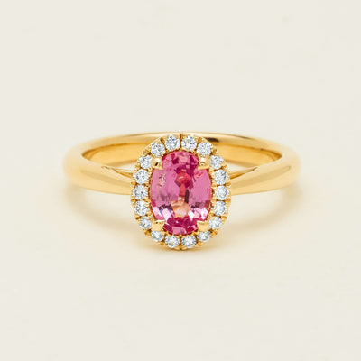 18ct Yellow Gold 1.02ct Pink Sapphire & Diamond Nina Ring - Ring - Walker & Hall