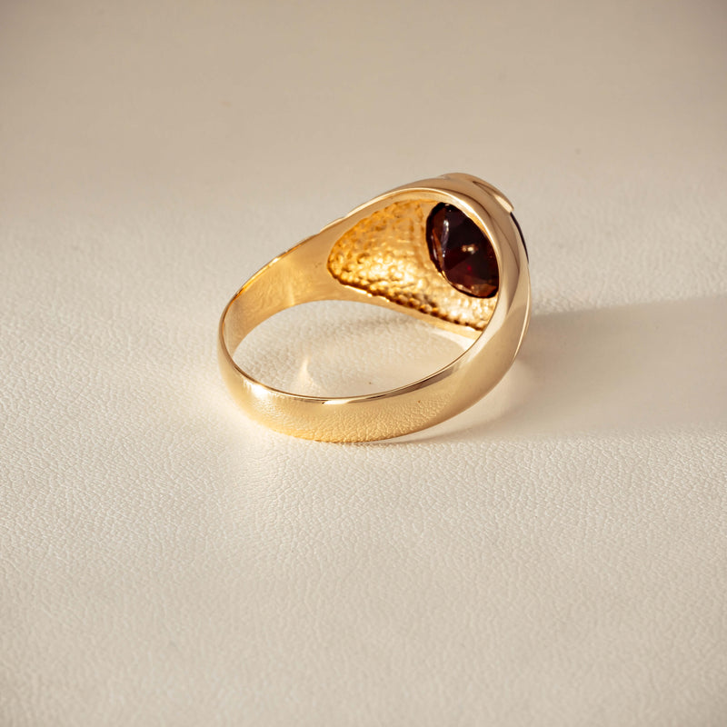 Deja Vu 9ct Yellow Gold 5.00ct Oval Garnet Mens Ring - Ring - Walker & Hall