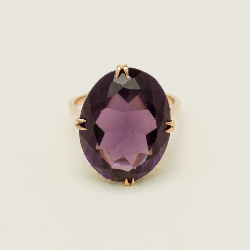 Deja Vu 9ct Rose Gold Large Oval Amethyst Ring - Ring - Walker & Hall