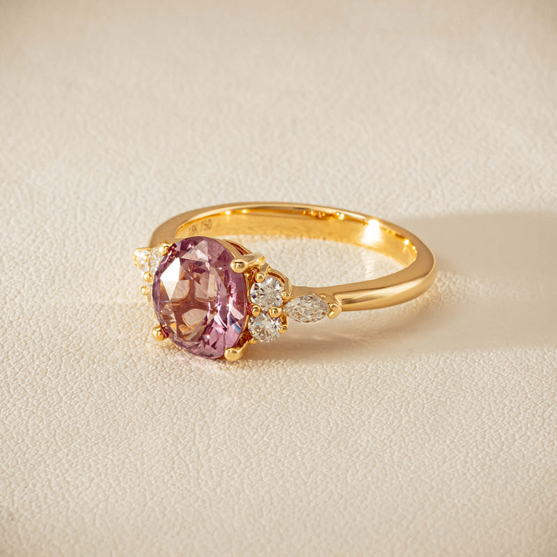 18ct Yellow Gold 2.49ct Padparadscha Sapphire Oriana Ring - Ring - Walker & Hall