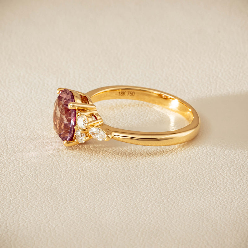 18ct Yellow Gold 2.49ct Padparadscha Sapphire Oriana Ring - Ring - Walker & Hall