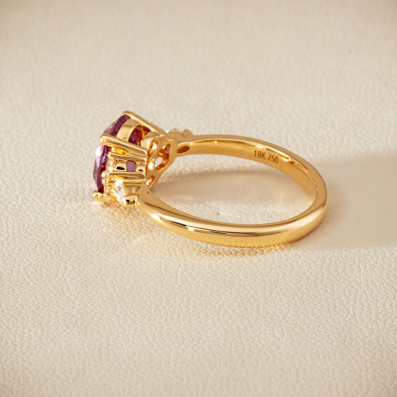 18ct Yellow Gold 2.49ct Padparadscha Sapphire Oriana Ring - Ring - Walker & Hall