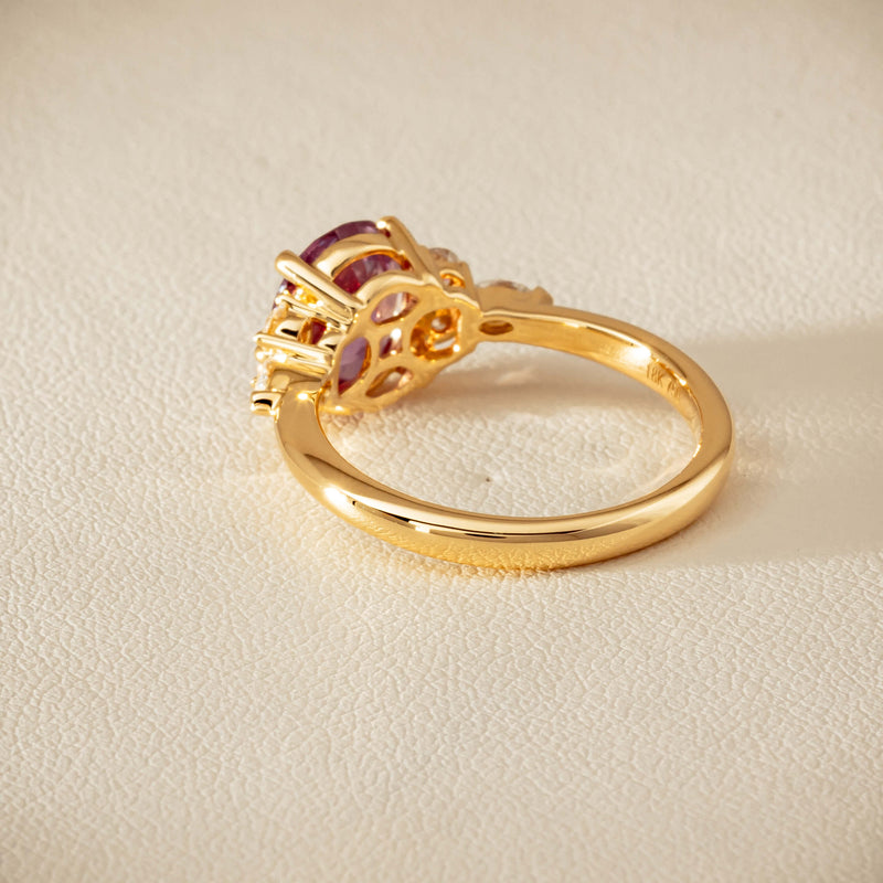 18ct Yellow Gold 2.49ct Padparadscha Sapphire Oriana Ring - Ring - Walker & Hall