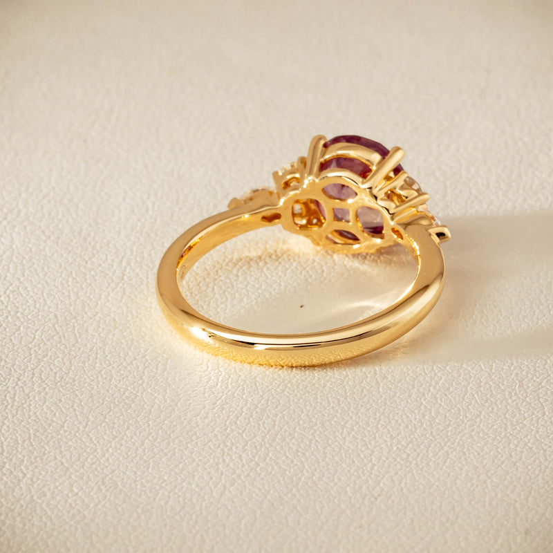 18ct Yellow Gold 2.49ct Padparadscha Sapphire Oriana Ring - Ring - Walker & Hall