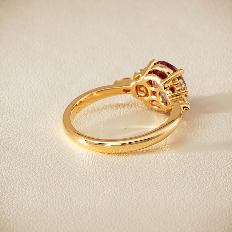 18ct Yellow Gold 2.49ct Padparadscha Sapphire Oriana Ring - Ring - Walker & Hall