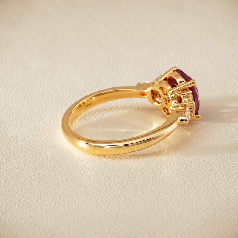 18ct Yellow Gold 2.49ct Padparadscha Sapphire Oriana Ring - Ring - Walker & Hall