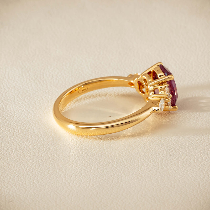 18ct Yellow Gold 2.49ct Padparadscha Sapphire Oriana Ring - Ring - Walker & Hall