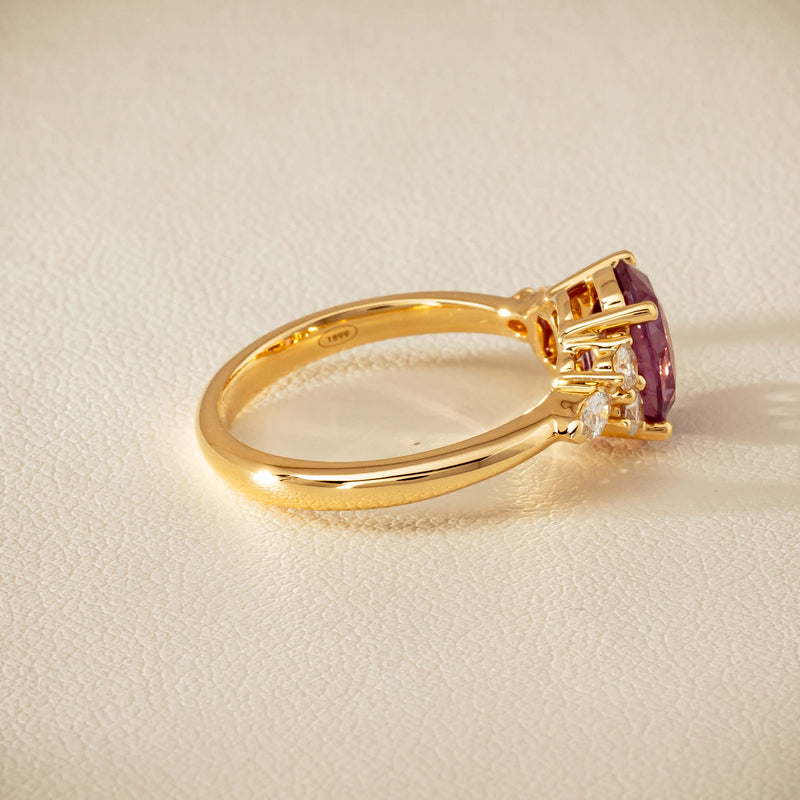 18ct Yellow Gold 2.49ct Padparadscha Sapphire Oriana Ring - Ring - Walker & Hall