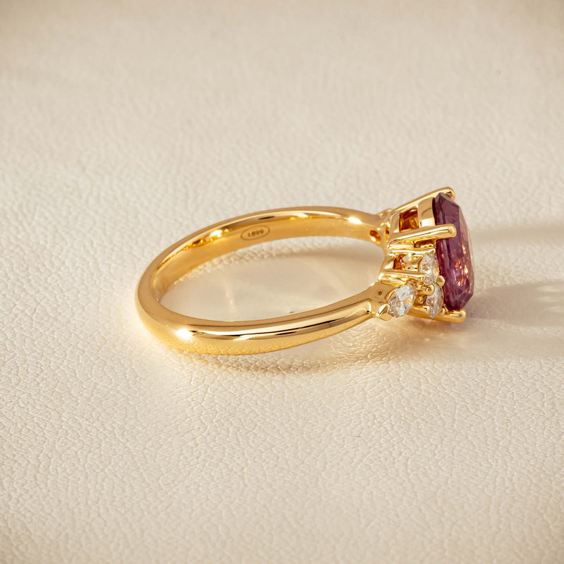 18ct Yellow Gold 2.49ct Padparadscha Sapphire Oriana Ring - Ring - Walker & Hall